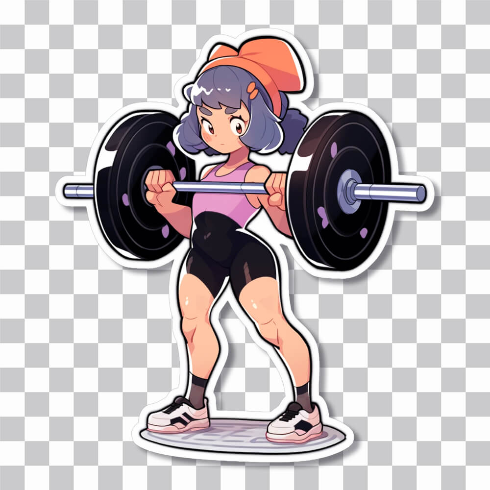Anime girl lifting weights with attitude on Craiyon