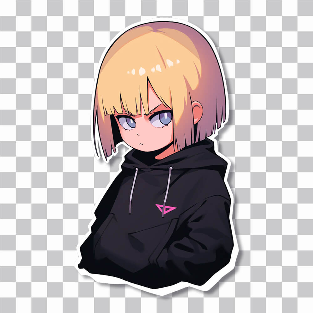 aot cute armin arlert in a black hoodie sticker cover