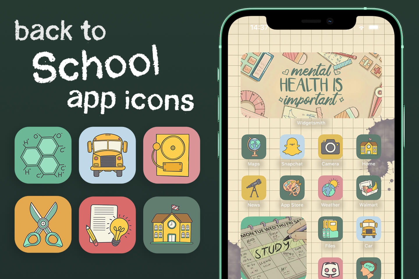 back to school app icons pack