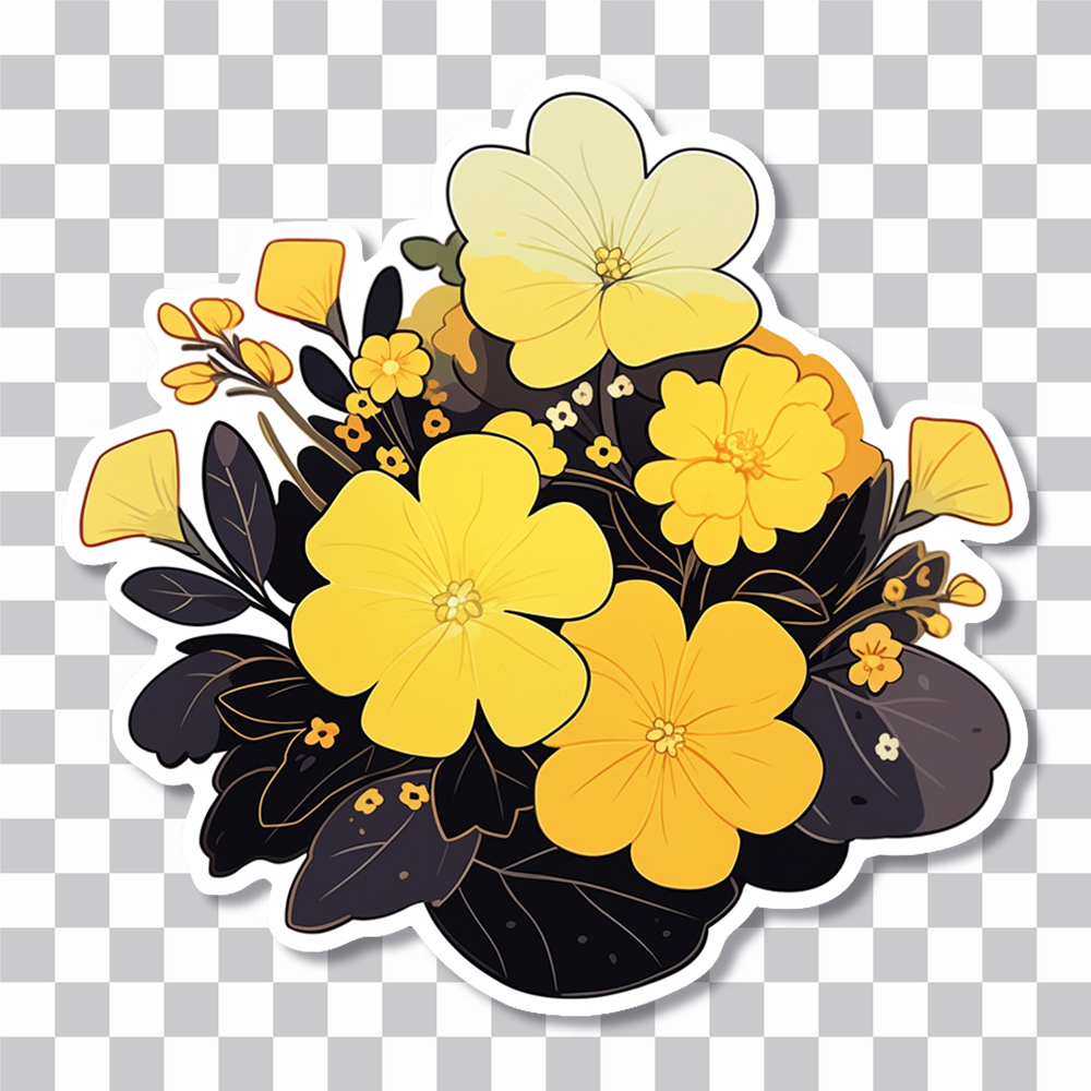 beautiful yellow flowers sticker cover