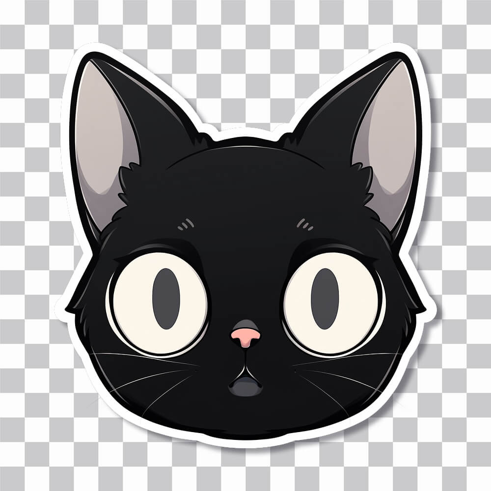 black cat with big ears sticker cover