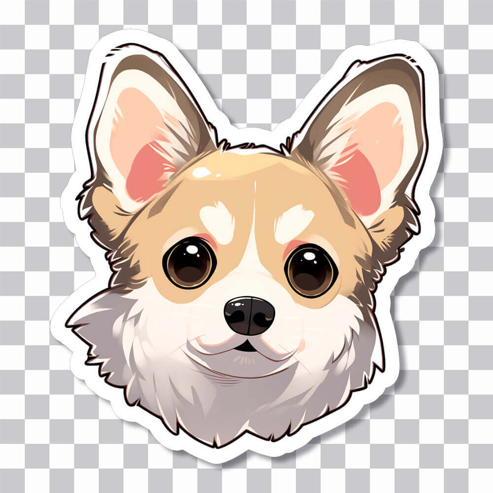 blond chihuahua dog head sticker cover