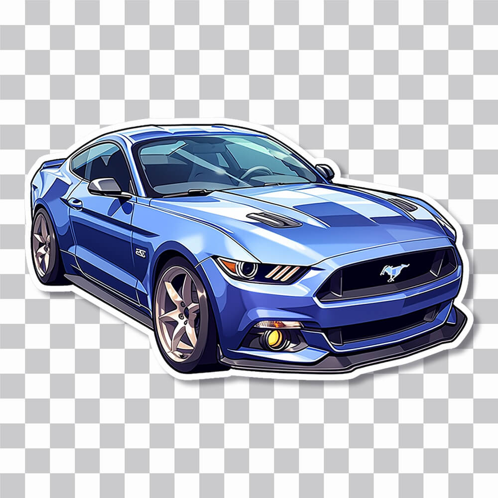 blue ford mustang car sticker cover
