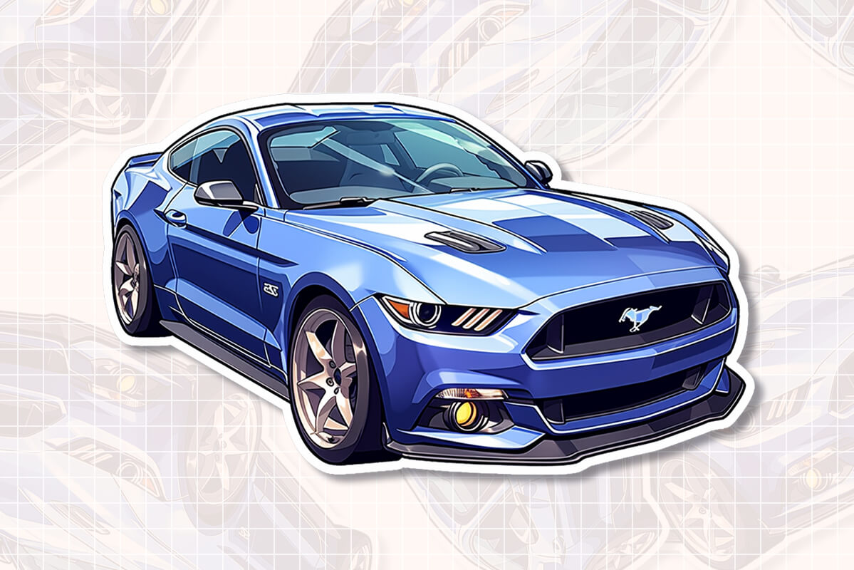 Mustang Car Drawing Sketch - Drawing Skill