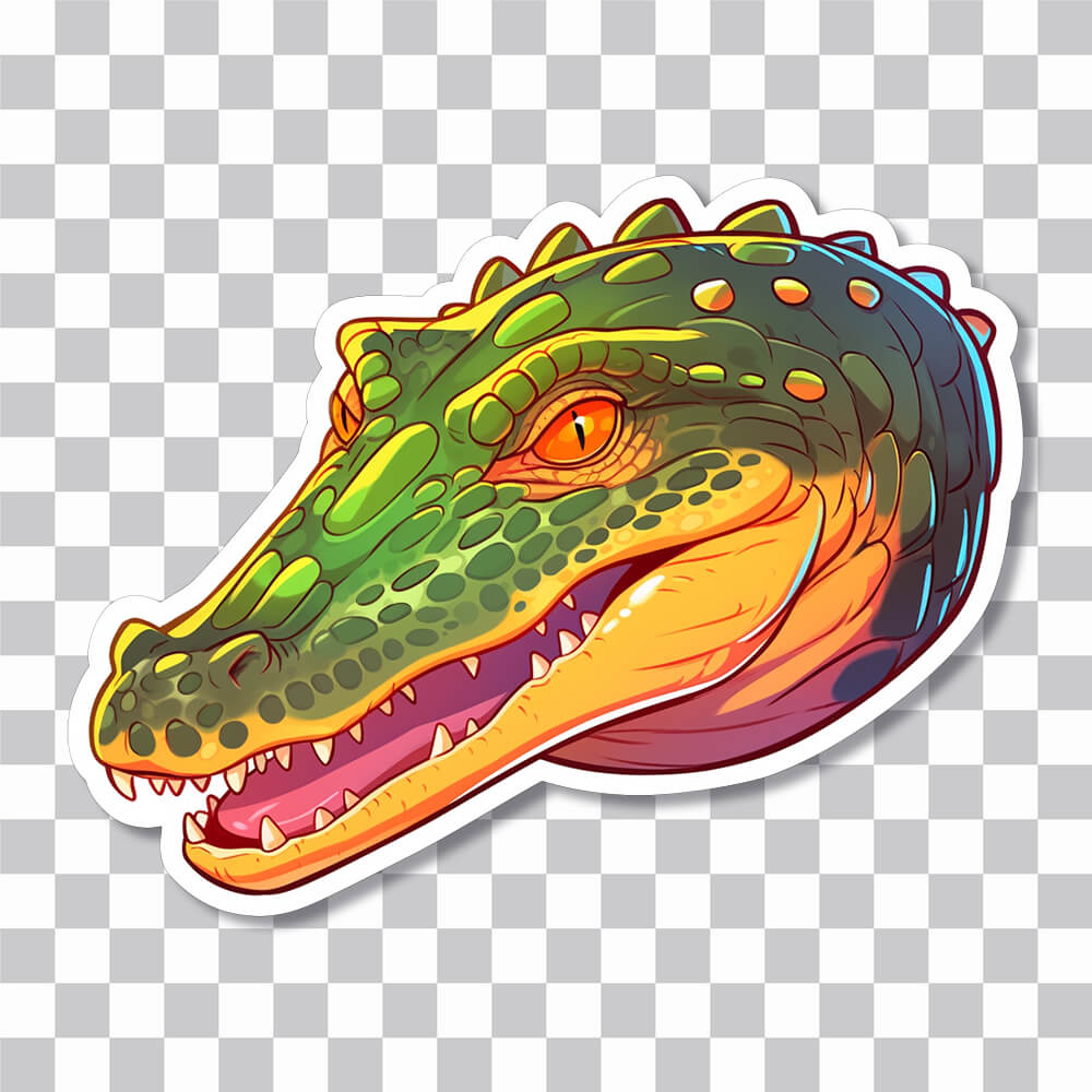 Couverture d’autocollant tête de crocodile lumineux