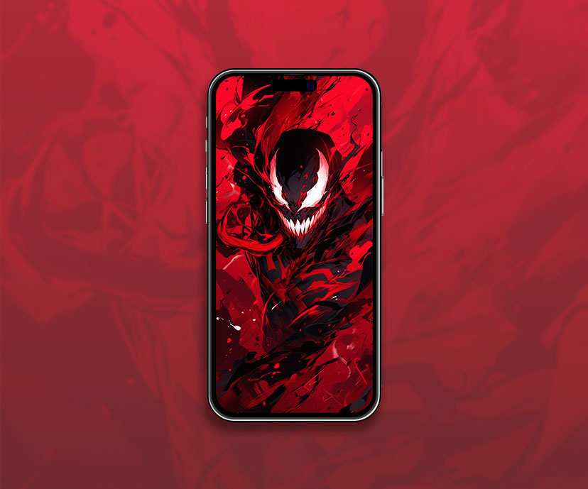 Carnage aesthetic wallpaper Marvel art red wallpaper for iPhon