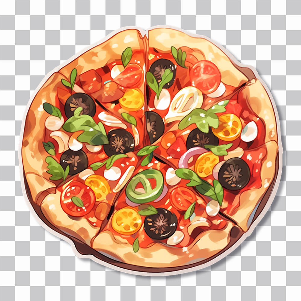 cartoon pizza sticker cover