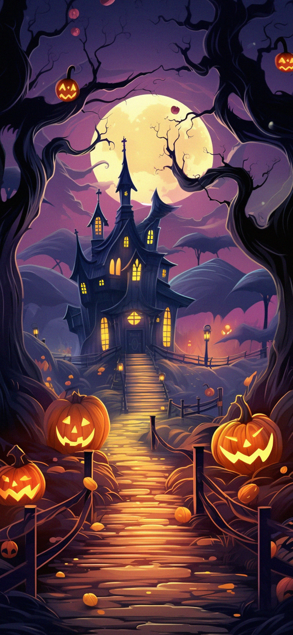 Сartoon style halloween wallpaper Halloween aesthetic wallpap