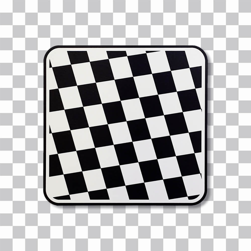 checkered pattern rounded edges square sticker cover