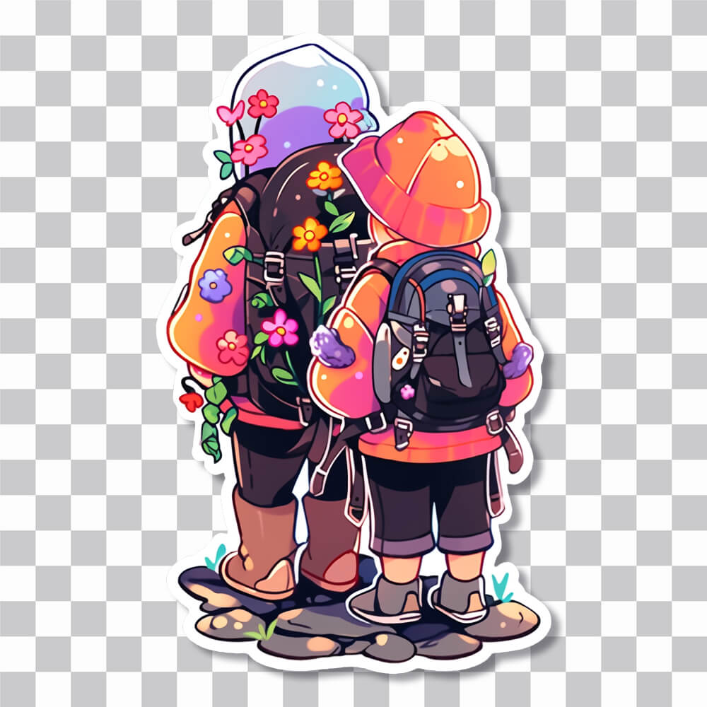 couple hikers aesthetic sticker cover