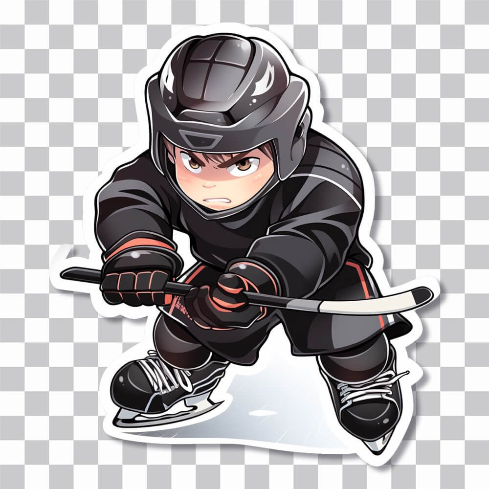 cute aggressive hockey player sticker cover