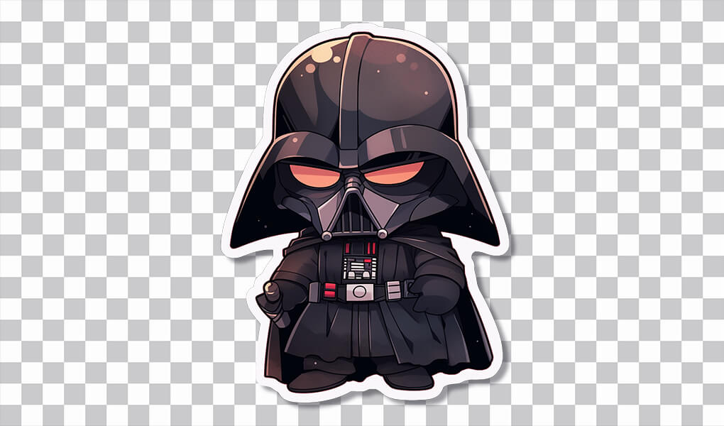 cute angry darth vader sticker preview