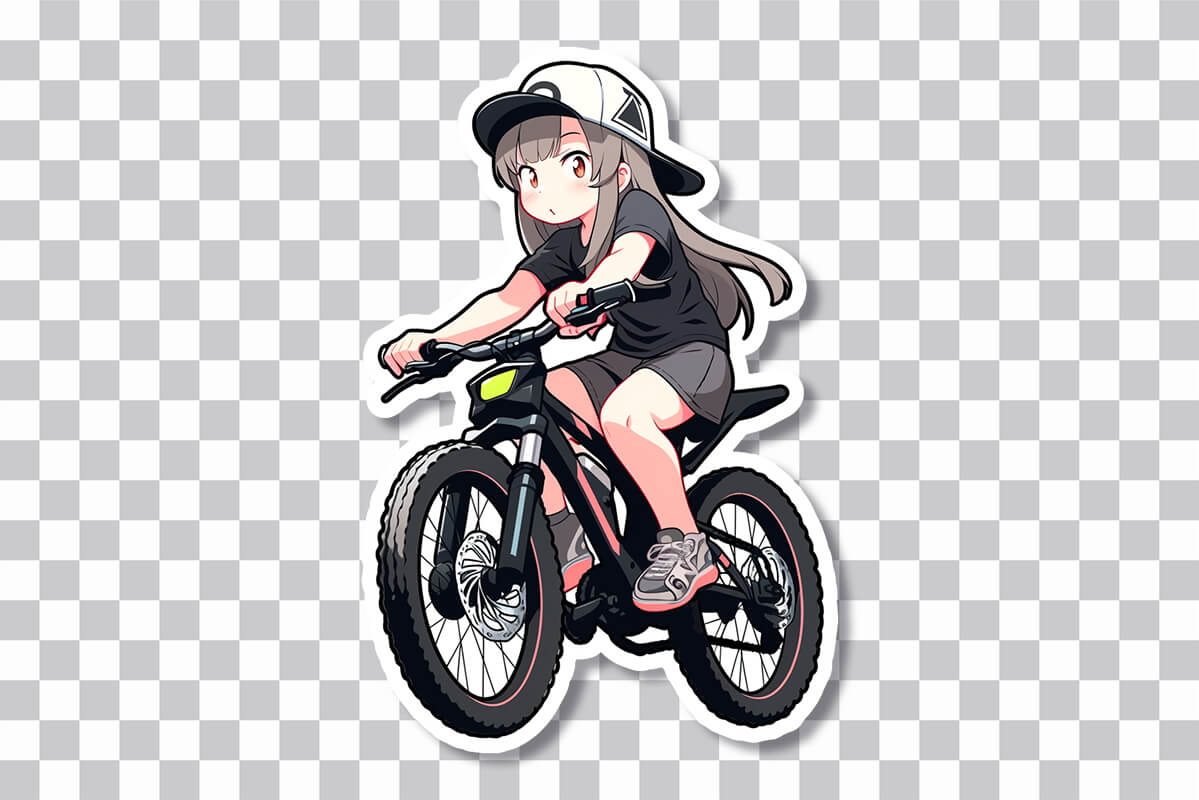 Vector Illustration In An Anime Style Of A Japanese Girl Student Rides A  Bicycle On A Road In The Countryside Royalty Free SVG, Cliparts, Vectors,  and Stock Illustration. Image 157233639.