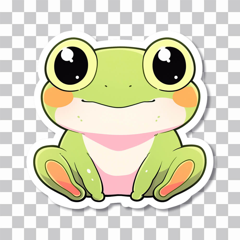 cute big eyed frog sticker cover