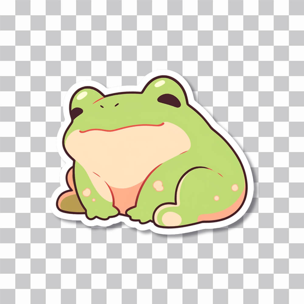cute green frog sticker cover