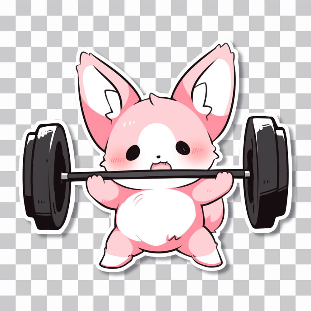 cute gym fennec fox sticker cover