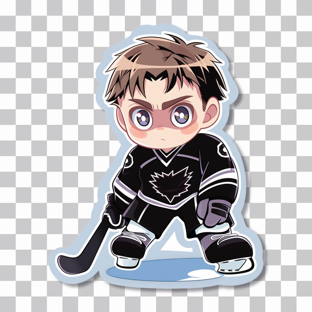 cute ice hockey player sticker cover