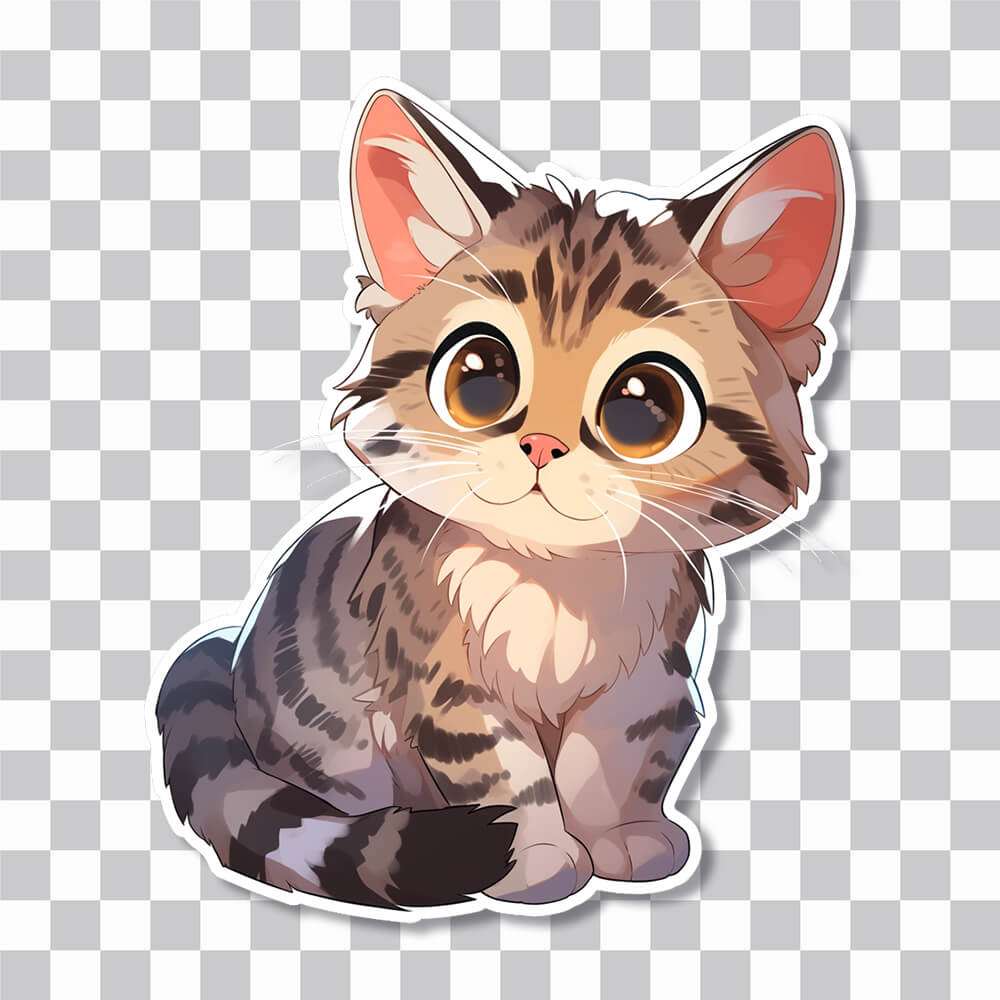 cute tabby cat sticker cover