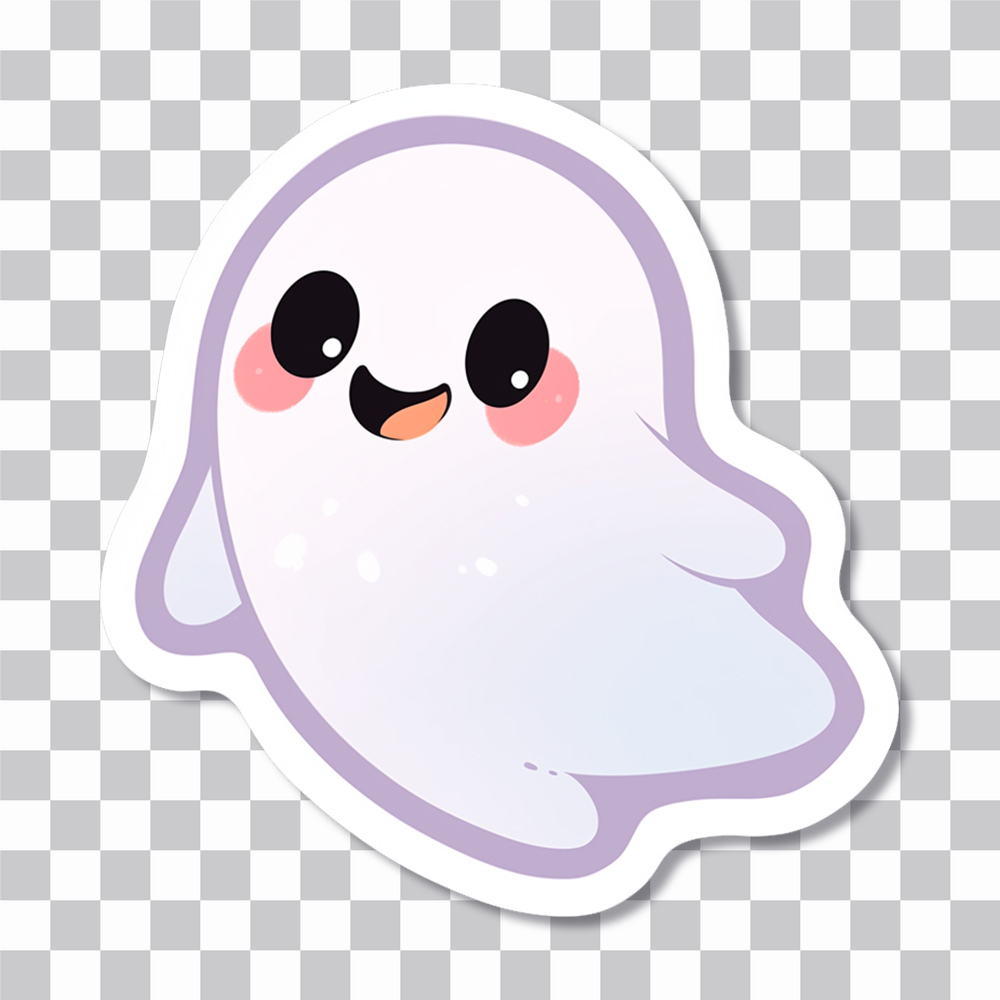 cute white ghost sticker cover
