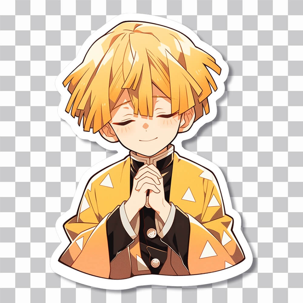 cute zenitsu pray sticker cover