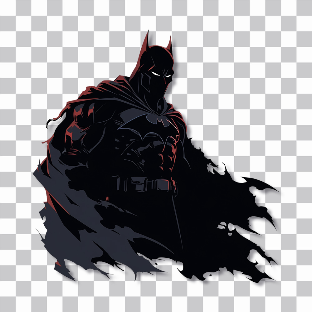 dc batman black minimalist sticker cover