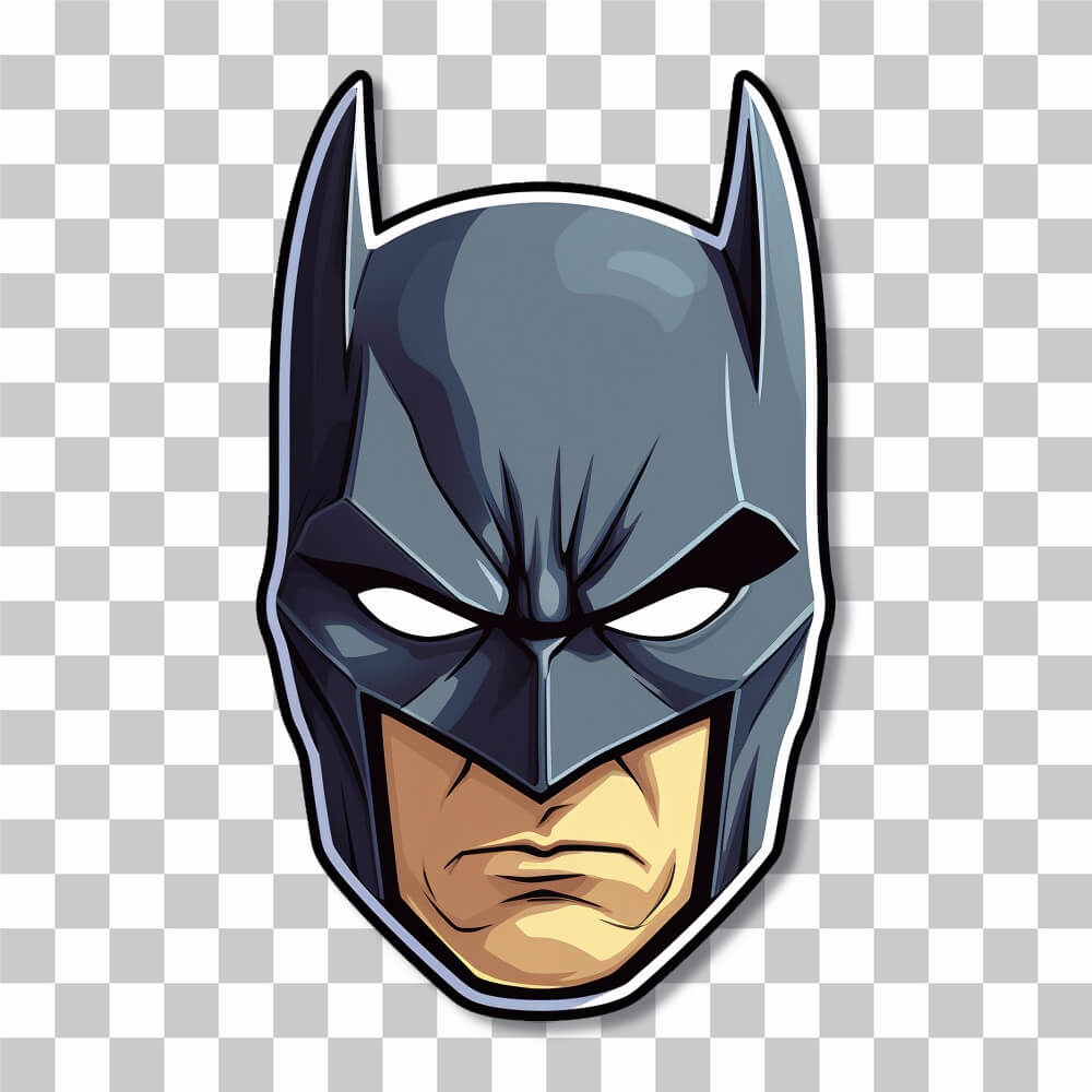 DC Batman Cartoon Head Sticker - Free PNG Download 🦇🌃🖤