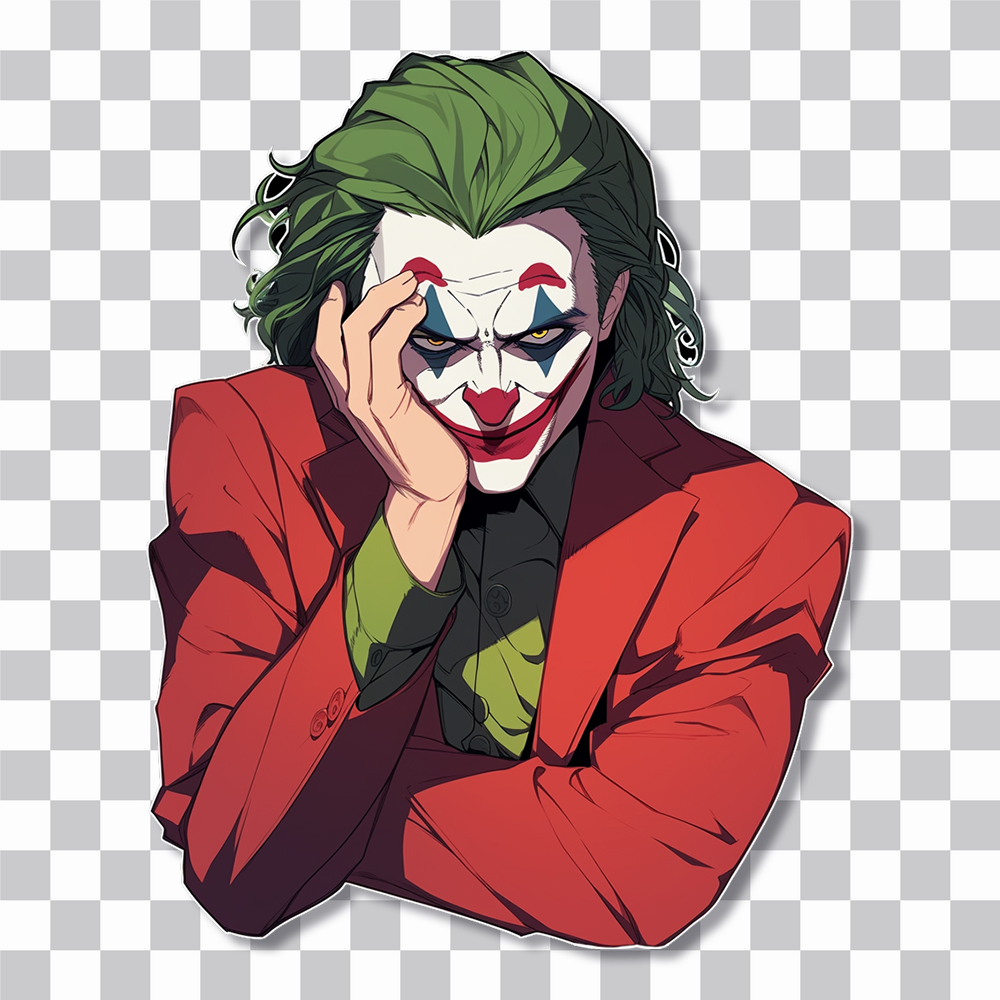 dc joker hand on face sticker cover