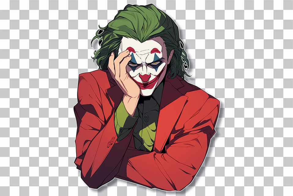 🤡 DC Joker Hand-on-Face PNG Sticker | Free & Transparent - Wallpapers Clan