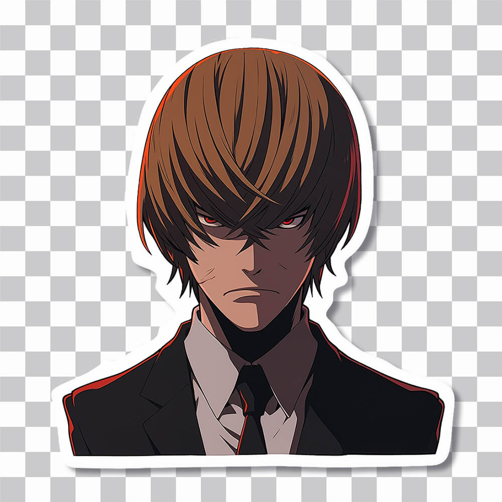 death note angry light yagami sticker cover