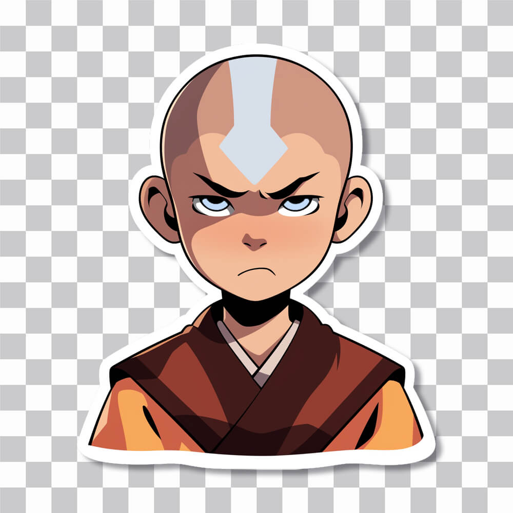 drawn avatar annoyed aang sticker cover