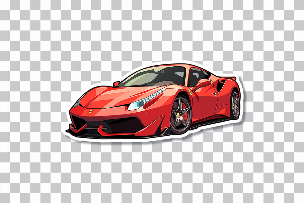 🚗💨 Ferrari 488 PNG autocollant