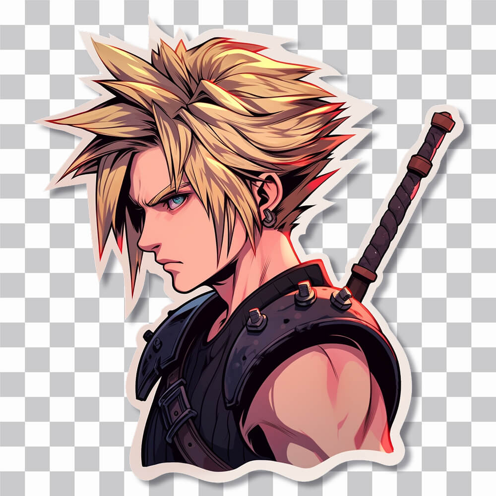 final fantasy aesthetic cloud strife sticker cover