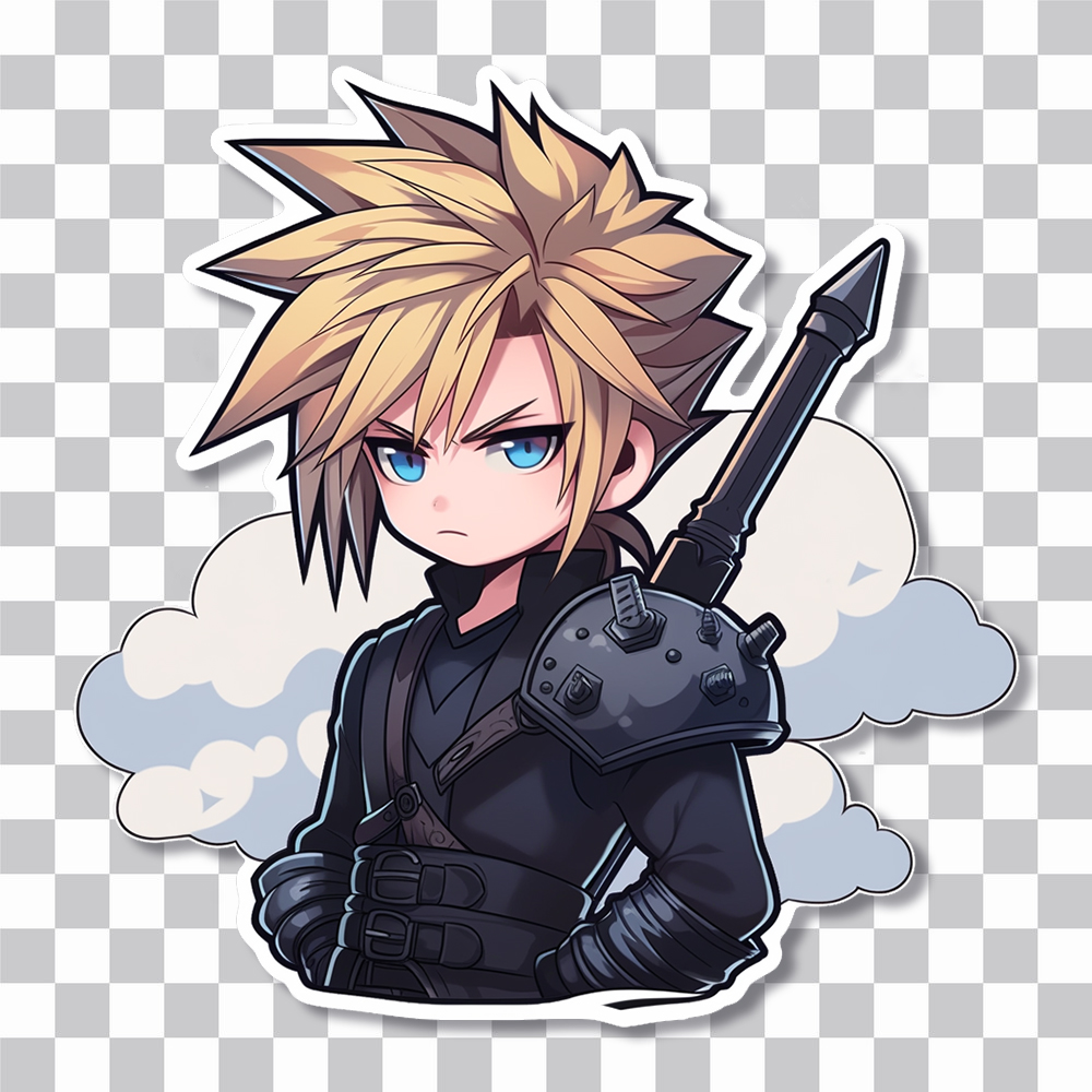 final fantasy cloud and clouds sticker cover