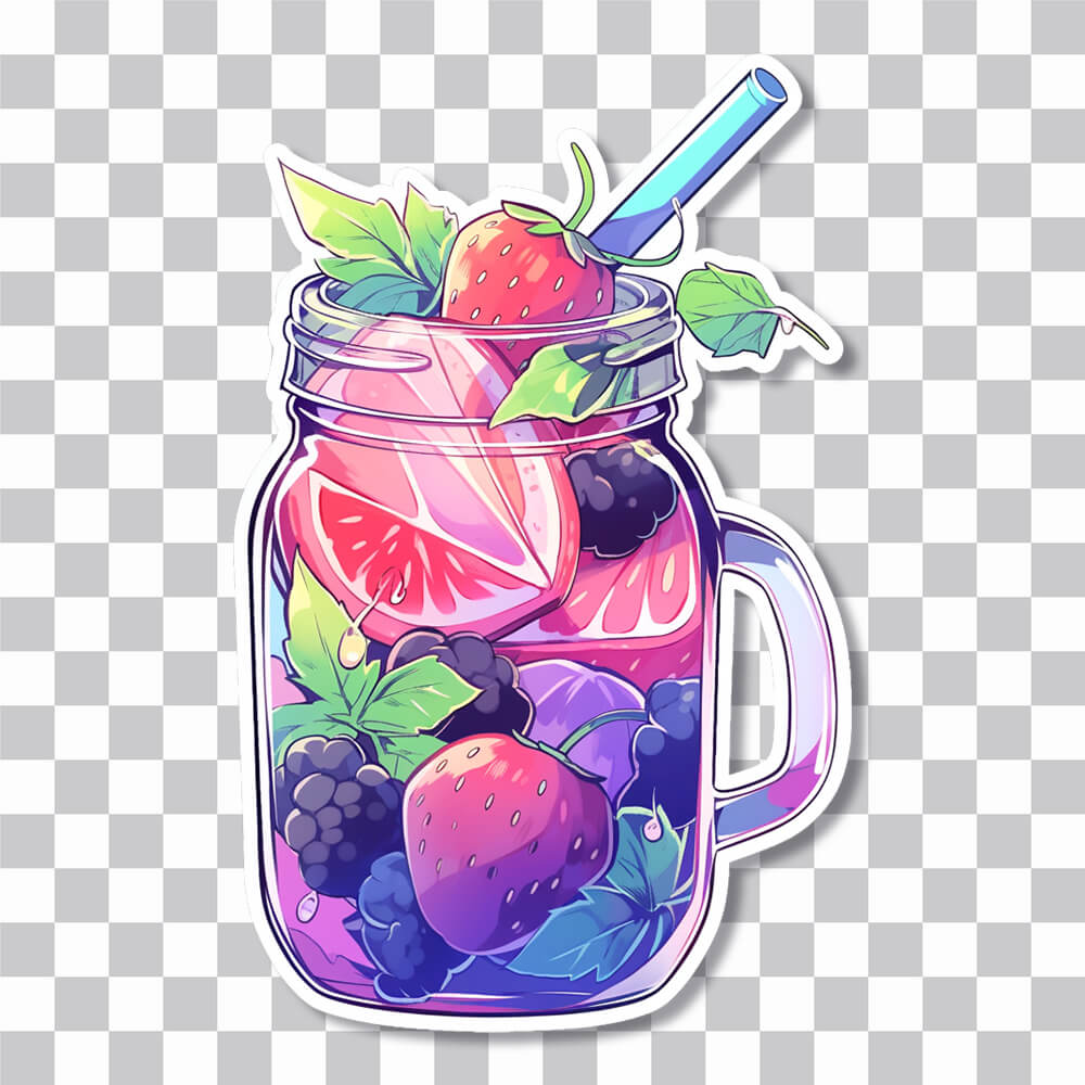 fruit and berry drink sticker cover