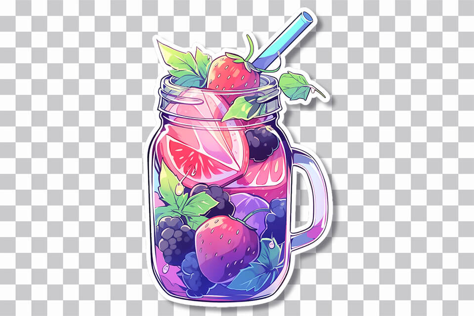 Refreshing Fruit & Berry Drink Sticker 🍓🍹