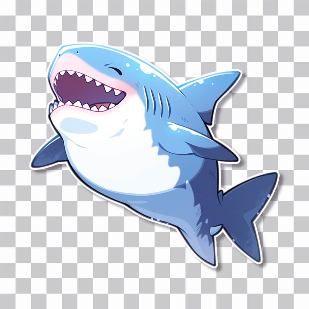 funny great white shark sticker cover