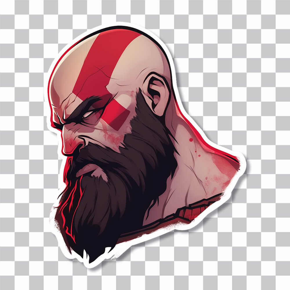 god of war brutal kratos sticker cover