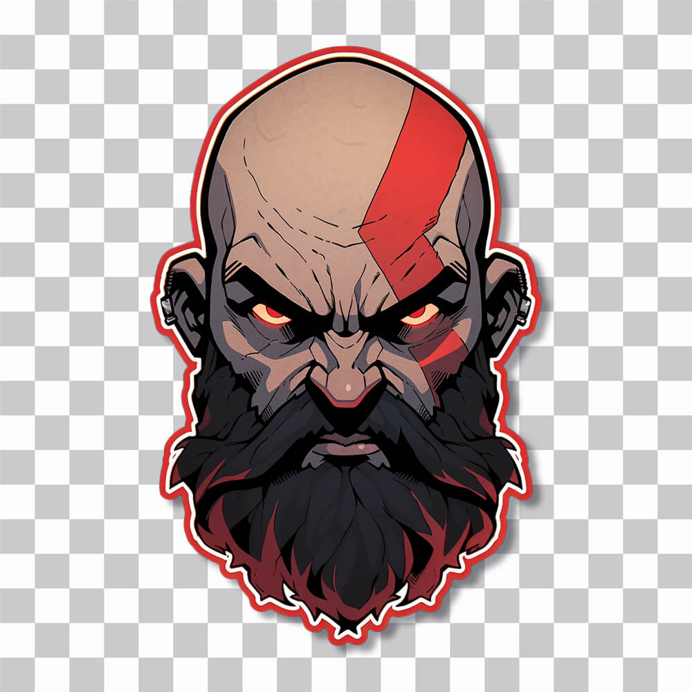 god of war kratos art sticker cover