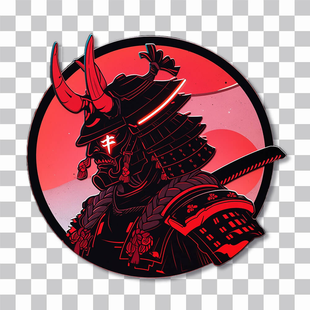 japan samurai red aesthetic sticker cover