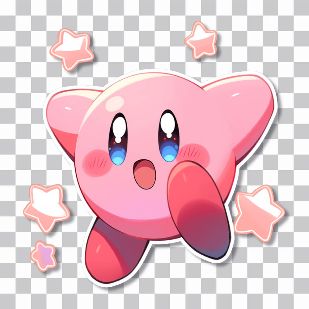kirby and stars sticker cover