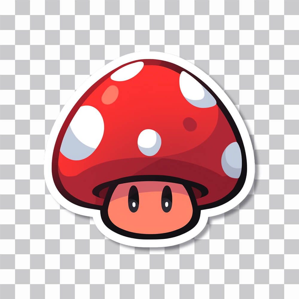 mario super mushroom 2d sticker cover
