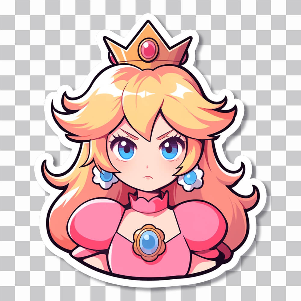 mario unhappy princess peach sticker cover