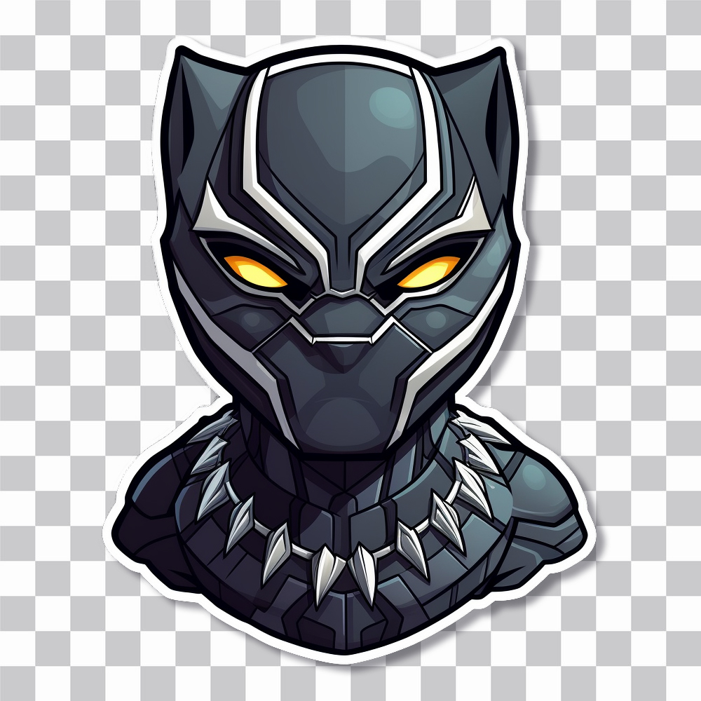 marvel chibi black panther head sticker cover