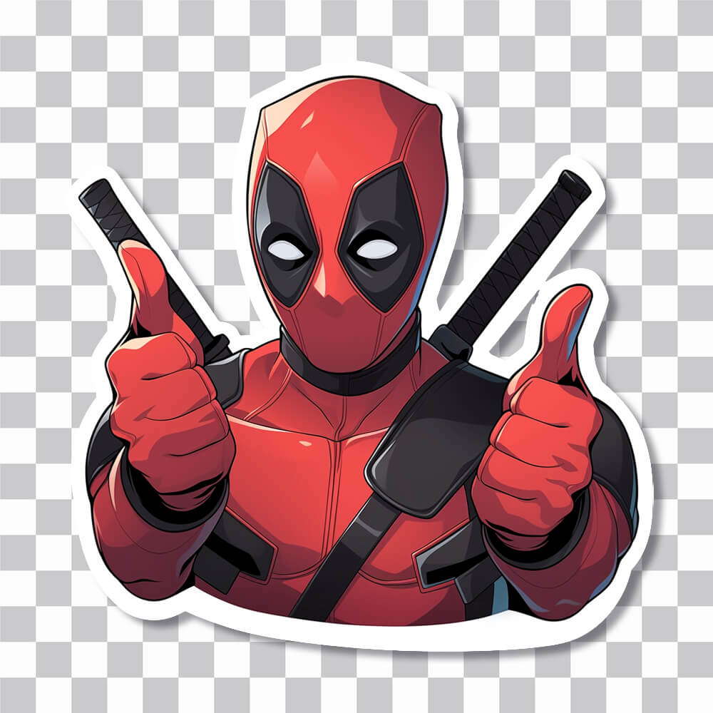 marvel deadpool thumbs up sticker cover
