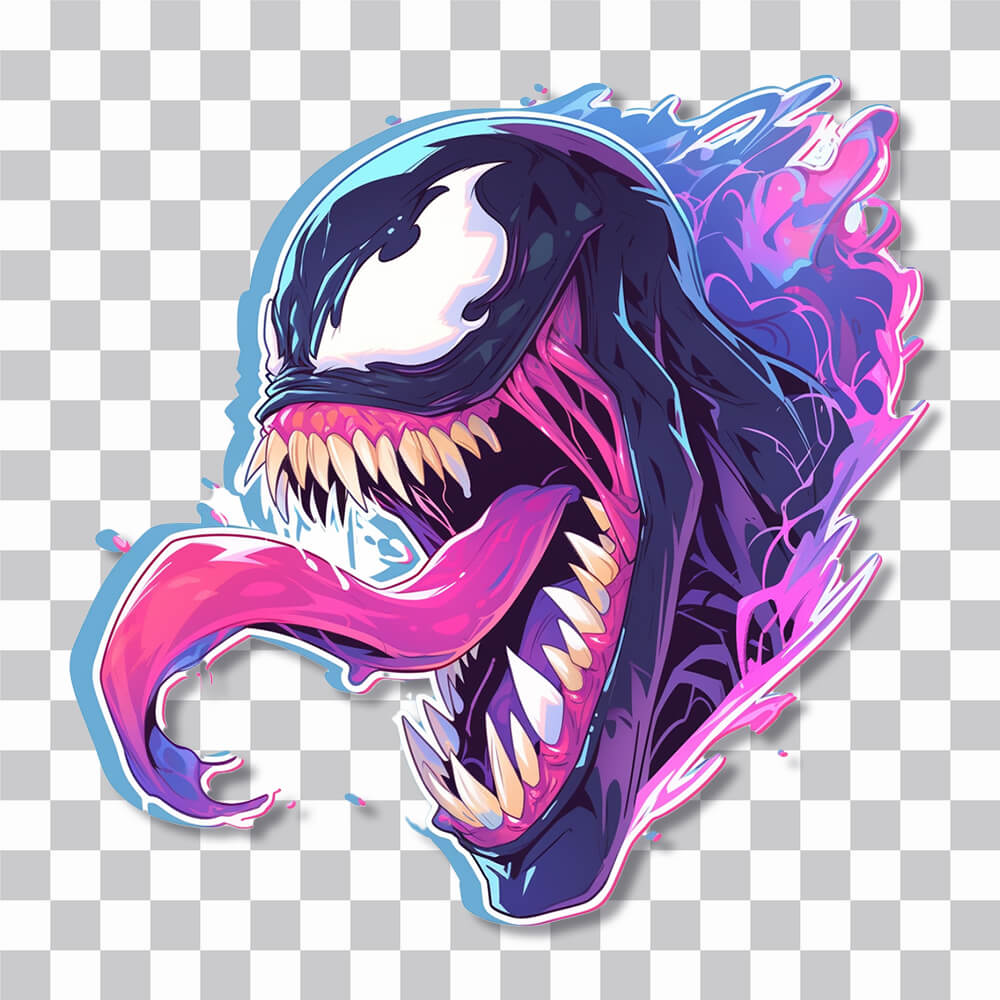marvel venom head pastel sticker cover