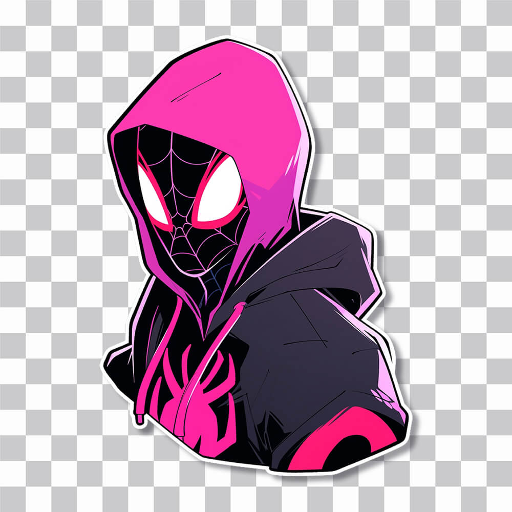 miles morales bust black pink sticker cover