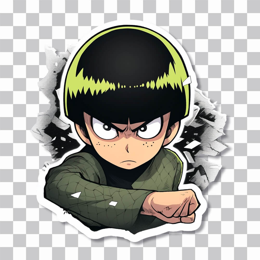 naruto angry rock lee sticker cover