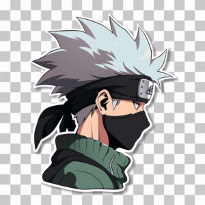 🍥 Naruto Uzumaki Side View B&W PNG | Free Anime PNG Sticker