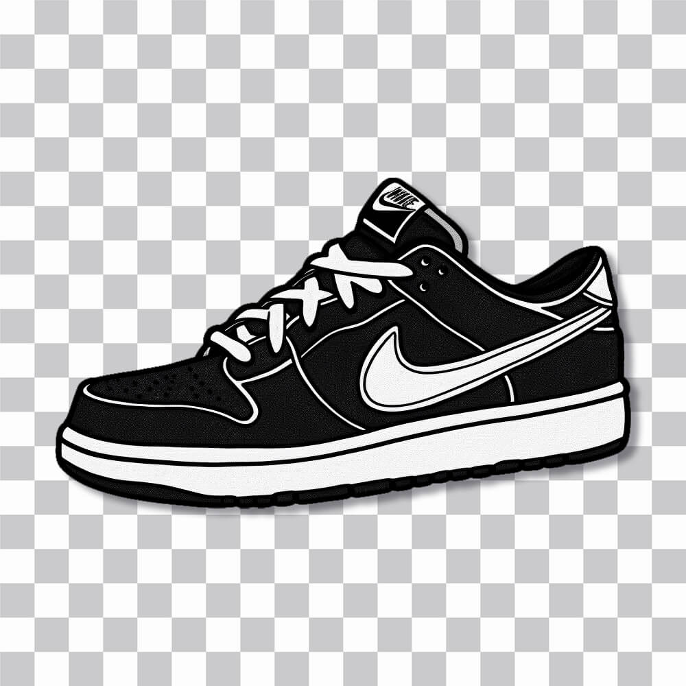 nike dunk low black white sticker cover