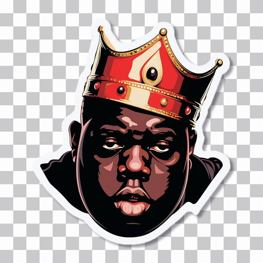 notorious big with crown art sticker cover
